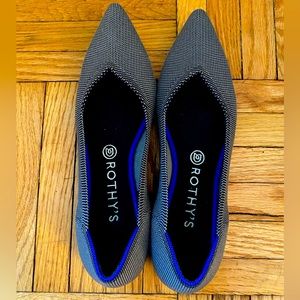 Rothy’s The Point in Cloud Grey Birdseye, Size 10